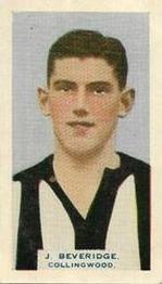 1933 Godfrey Phillips Victorian Footballers (A Series of 75) #22 John Beveridge Front